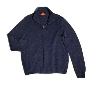 Joe Fresh Sweater Men's L Dark Blue Quarter Zip-Up Sweater